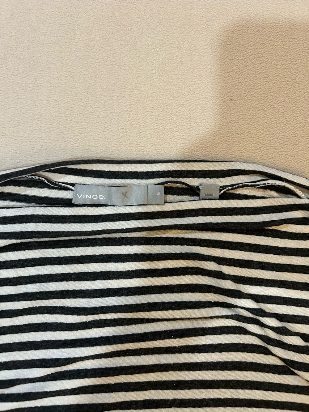 Vince Black and White Striped Women's Top
